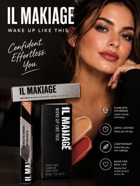 Setof3 IL MAKIAGE  makeup foundation in 075 Concealer 3.5 & Lip Liner in antique